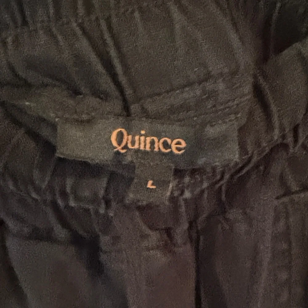 Quince Black Wide-Leg 100 % Linen Pants size L